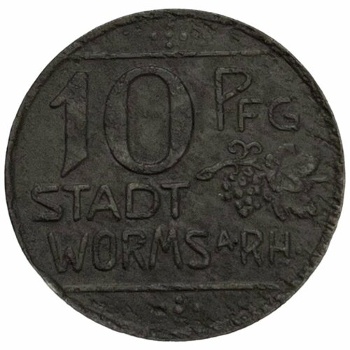 Германия (Германская Империя) Вормс 10 пфеннигов 1918 г. (Fe) (10)