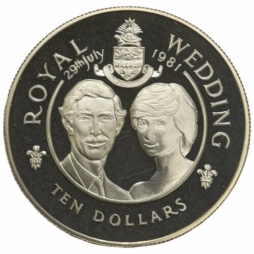 Каймановы острова 10 долларов 1981 г. (Свадьба Принца Чарльза и Леди Дианы) (Proof) клуб нумизмат монета 10 долларов самоа 1981 года серебро принц чарльз