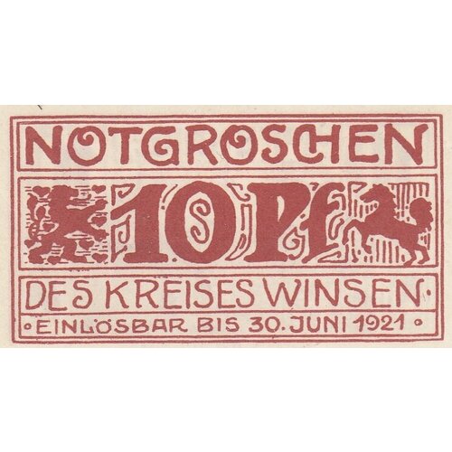 Германия (Веймарская Республика) Винзен 10 пфеннигов 1921 г. (2) германия веймарская республика зоннеберг 10 пфеннигов 1921 г 2