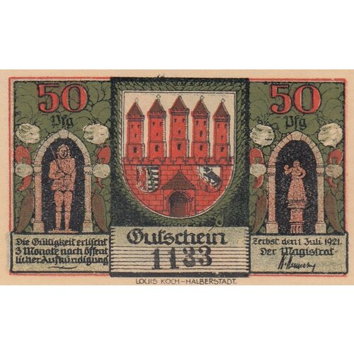 Германия (Веймарская Республика) Цербст 50 пфеннигов 1921 г. (Z) (4)