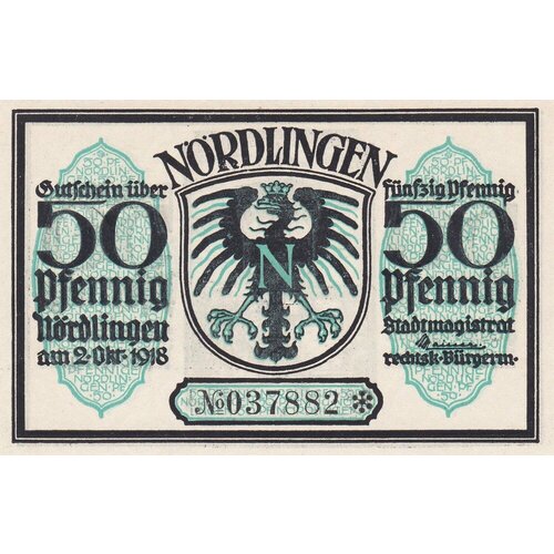 Германия (Германская Империя) Нёрдлинген 50 пфеннигов 1918 г. (№5)