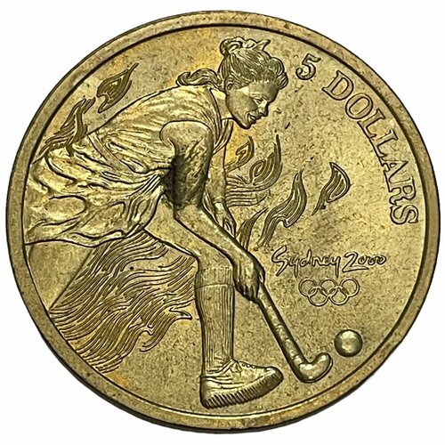 Австралия 5 долларов 2000 г. (Олимпийские игры 2000 года в Сиднее - Хоккей на траве) клуб нумизмат монета 10 долларов либерии 2000 года серебро олимпийские игры в сиднее 2000