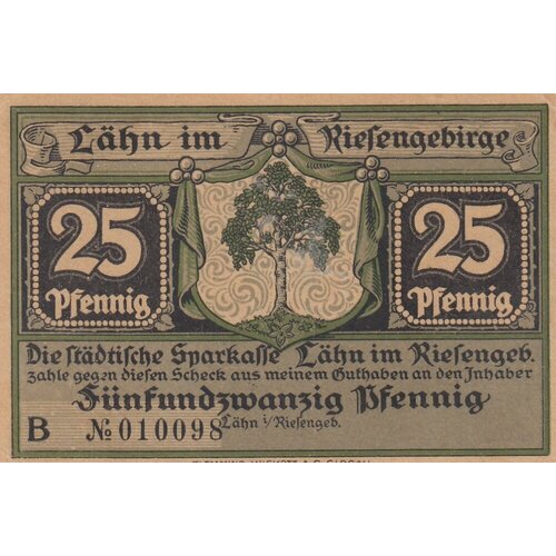 Германия Лан 25 пфеннигов 1914-1924 гг. (Вид 2) (2)