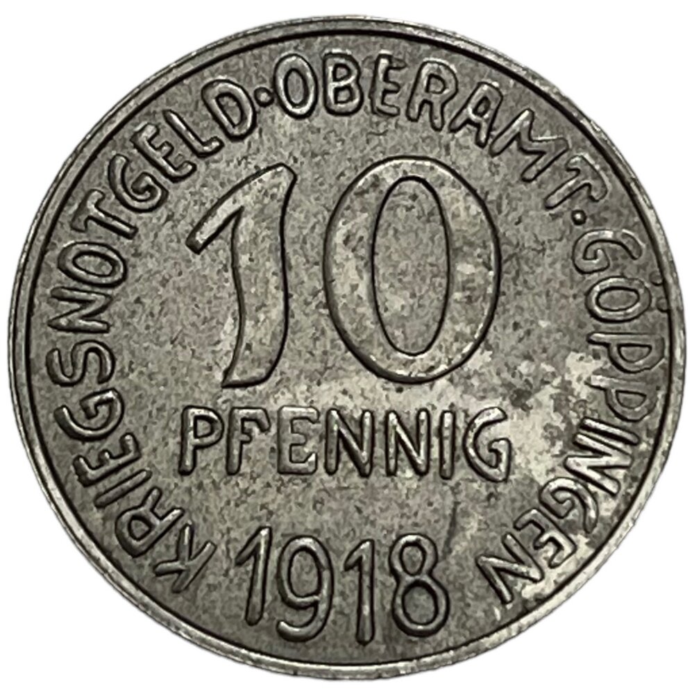 Германия (Германская Империя) Гёппинген 10 пфеннигов 1918 г.