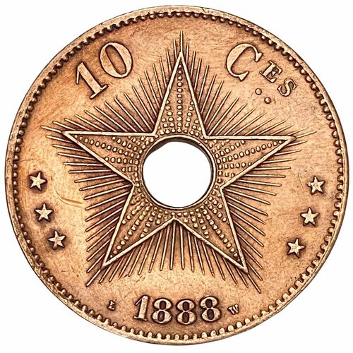 Свободное государство Конго 10 сантимов 1888 г. клуб нумизмат монета 2 сантима бельгийского конго 1888 года бронза свободное государство конго