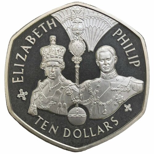 Восточные Карибские Штаты 10 долларов 2007 г. (60 лет свадьбе Елизаветы II и Принца Филиппа) (Proof)
