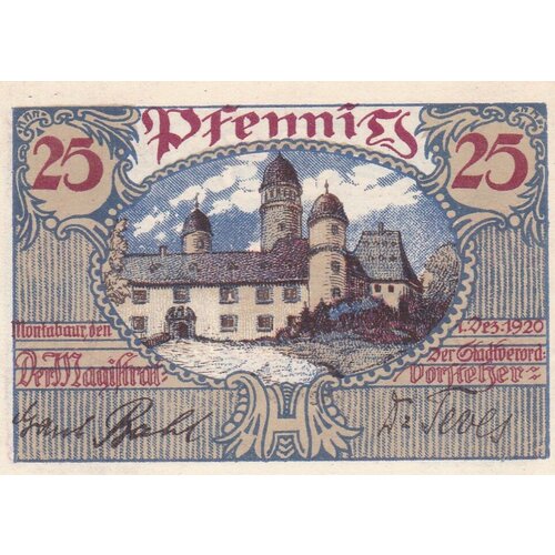 Германия (Веймарская Республика) Монтабаур 25 пфеннигов 1920 г.
