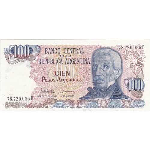 Аргентина 100 песо 1983 г. аргентина 5 песо аргентино 1983 84 г памятник национальному флагу unc