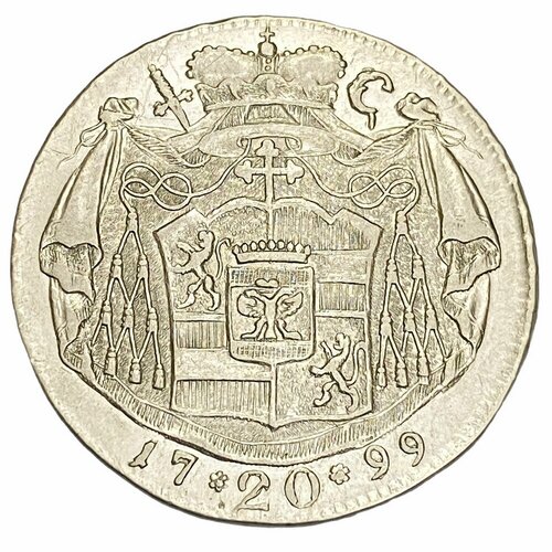 Австрия, Зальцбург 20 крейцеров 1799 г. (M) клуб нумизмат монета крейцер нюрнберга 1799 года серебро n