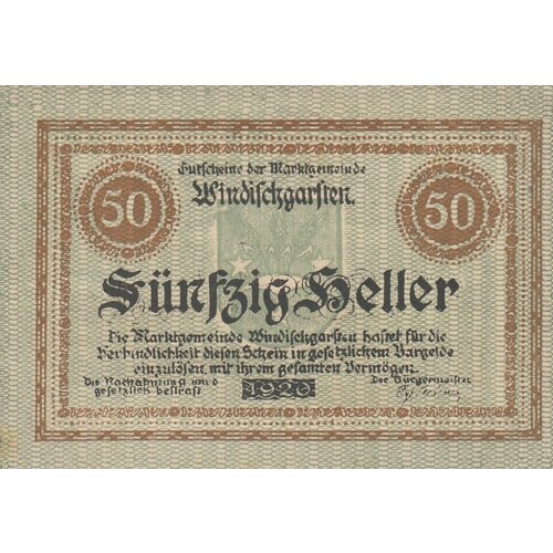 Австрия, Виндишгарстен 50 геллеров 1914-1920 гг. (№1) австрия альтайст 50 геллеров 1914 1920 гг 1