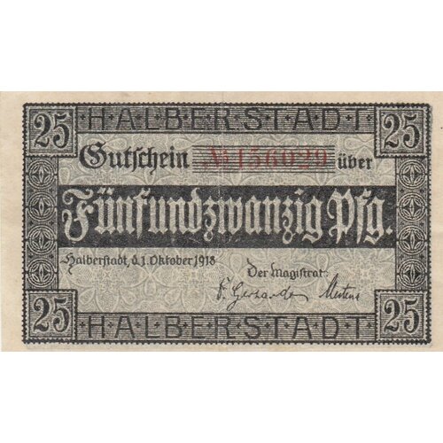 Германия (Германская Империя) Хальберштадт 25 пфеннигов 1918 г. (4)