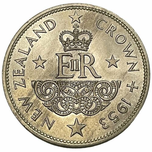 Новая Зеландия 1 крона 1953 г. (Коронация Елизаветы II) новая зеландия 1 крона crown 1949