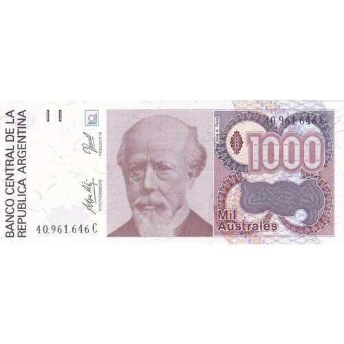 Аргентина 1000 аустралей 1990 г. монеты и купюры мира 160 50 аустралей аргентина