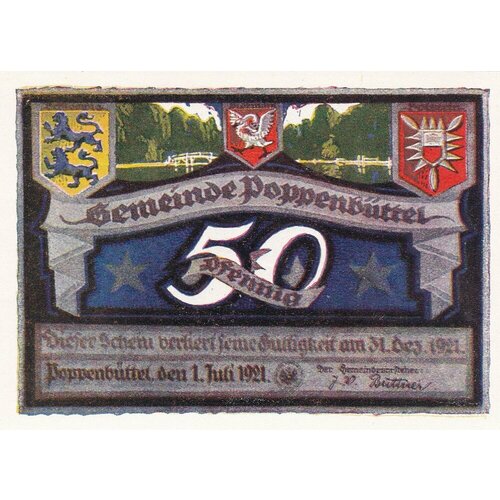 Германия (Веймарская Республика) Поппенбюттель 50 пфеннигов 1921 г. (№7)