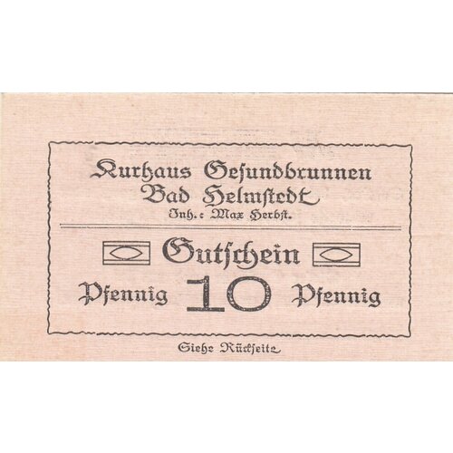 Германия (Германская Империя) Хельмштедт 10 пфеннигов 1914-1918 гг.