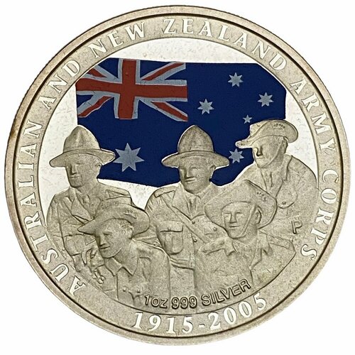 Австралия 1 доллар 2005 г. (90 лет анзак) австралия 25 центов 2016 от анзак до афганистана битва за кокоду