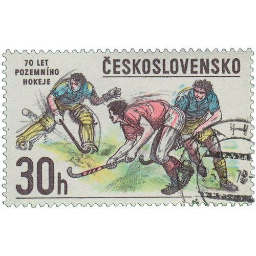 (1978-014) Марка Чехословакия Хоккеисты с мячом 70 лет хоккею на траве III Θ 1978 014 марка чехословакия хоккеисты с мячом iii o