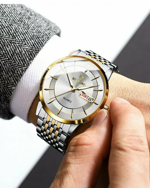Наручные часы BINBOND B2077Bel, серебряный, золотой