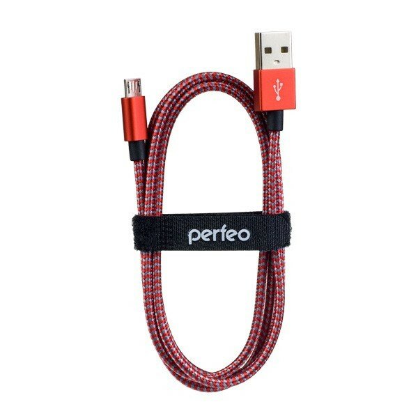 Perfeo кабели Кабель USB2.0 A вилка - Micro USB вилка, красно-белый, длина 1 м. U4803