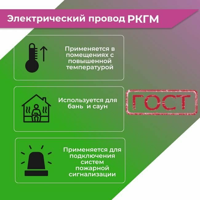 Провод для сауны и бани термостойкий РКГМ 16 ГОСТ - 5 м. - фотография № 3