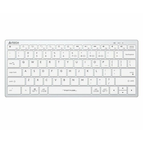 Клавиатура A4Tech Fstyler FBX51C белый USB беспроводная BTRadio slim Multimedia FBX51C WHITE 331100₽