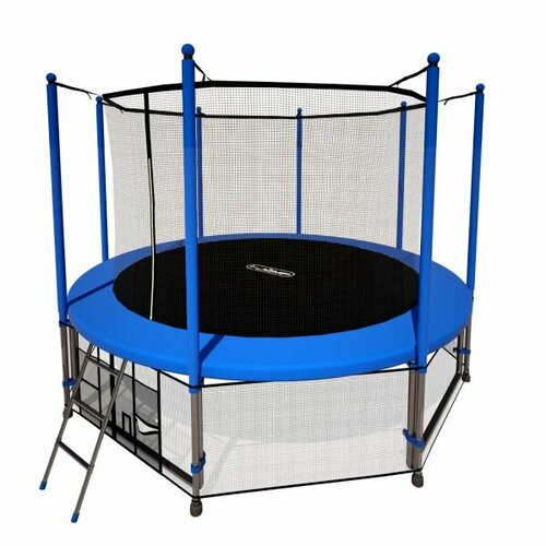 Каркасный батут i-Jump 12ft blue лестница, защитная сетка 180 см, диаметр 3.6 м, макс. нагрузка 150 кг