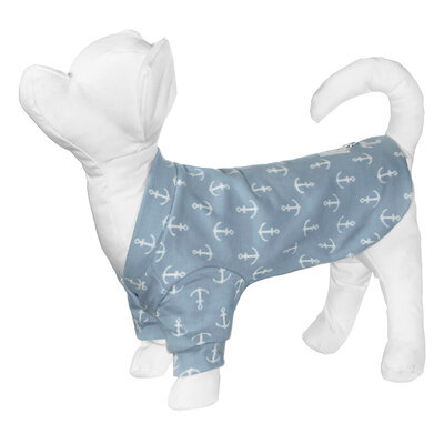Yami-Yami одежда Толстовка для собак с принтом якорь, голубая, L (спинка 35 см) нд28ос 51672-4, 0,1 кг