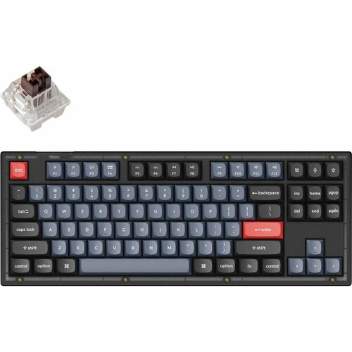 Клавиатура Keychron Проводная клавиатура Keychron V3 Frosted Black RGB Hot-Swap Keychron K pro Brown Switch 1071400₽