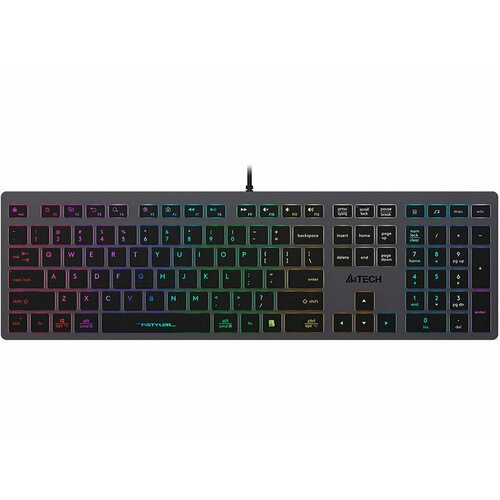 Клавиатура проводная A4Tech Fstyler FX60H USB RGB-подсветка 2xUSB 20 СерыйЧерный FX60H GREYNEON 747700₽