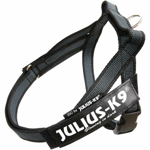 Шлейка для собак JULIUS-K9 Color & Gray Mini-Mini XS, размер 13.2x1.6x26.5см, черный