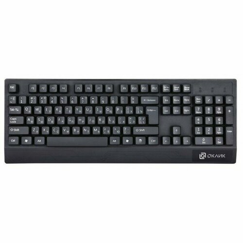 Клавиатура Оклик 115M черный USB подставка для запястий 108100₽
