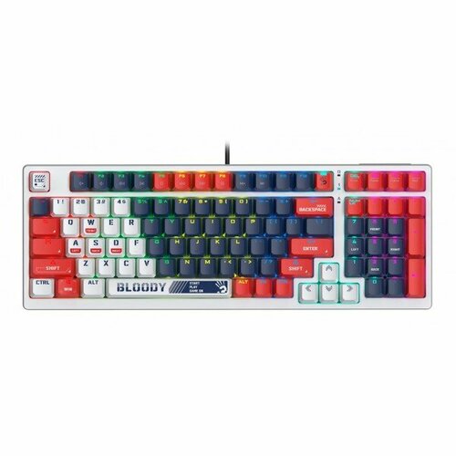Клавиатура A4Tech Bloody S98 механическая синийбелый USB for gamer LED SPORTS NAVY 669800₽