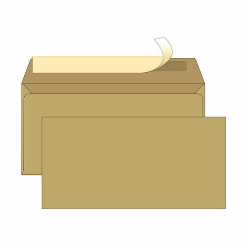 Конверты крафт E65 стрип Ecopost 110х220 80г 800штуп 1836630 2378₽