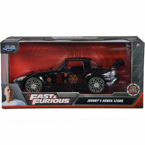 Машина Jada Fast and Furious 1:24 Johnny's 2001 Honda (Чёрный со снежинками)