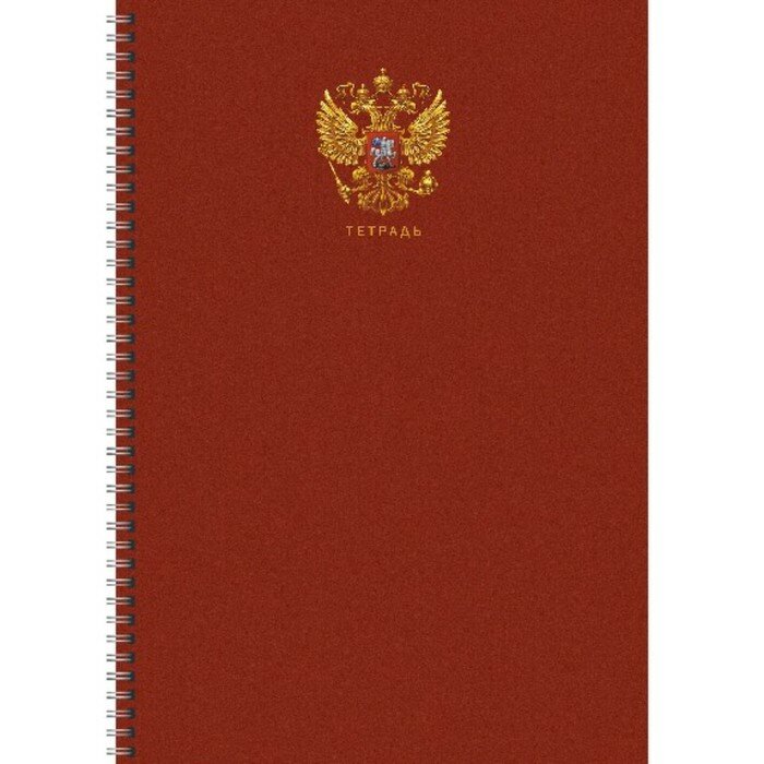 Тетрадь А4, 80 листов в линейку на гребне "Государственный символ", обложка мелованный картон, блок 60 г/м2