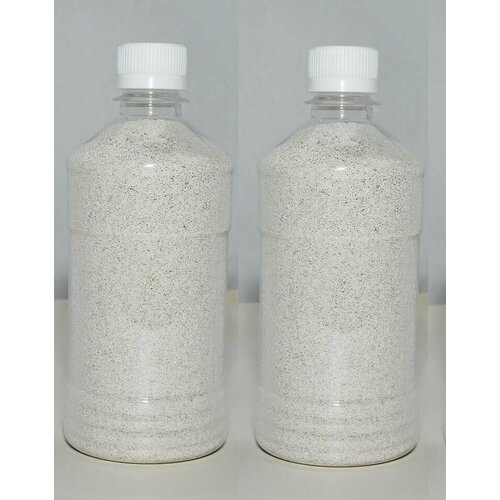 Белый кварцевый песок 1600г (2шт по 800г) для творчества, декора, рисования и светового стола (фракция 0,4 - 0,8)