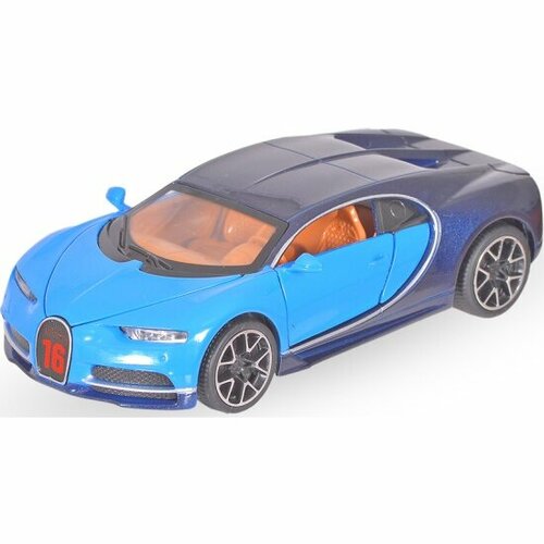 Машина металлическая MX 05692 Bugatti Chiron свет и звук синий 1:32
