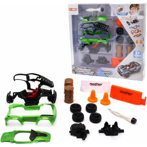 Машинка Funky Toys DIY металлическая зелёная с аксессуарами (13 см) (YS0281482) машинка funky toys diy металлическая серая с аксессуарами 13 см ys0281479