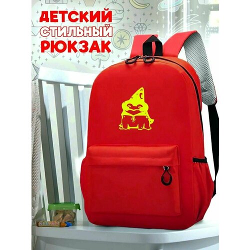 Школьный красный рюкзак с желтым ТТР принтом животные лягушка - 35 школьный красный рюкзак с желтым ттр принтом животные еж 27