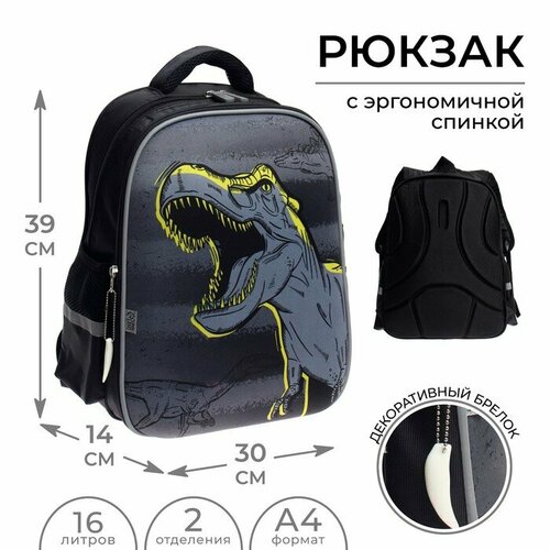 Рюкзак каркасный школьный Calligrata Динозавры, 39 х 30 х 14 см