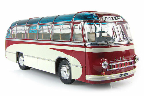 LAZ-695 suburban experienced 1956-2010 red/beige (ussr russian) | ЛАЗ-695 пригородный опытный