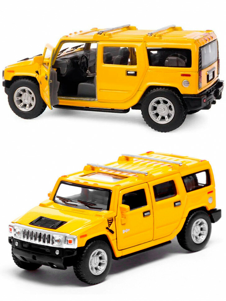 фото Металлическая машинка Kinsmart 1:40 «2008 Hummer H2 SUV» инерционная, жёлтая KT5337D-4