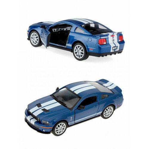 Металлическая машинка Kinsmart 1:38 «2007 Ford Shelby GT500» инерционная, синяя KT5310D-2 металлическая машинка kinsmart 1 38 2017 ford gt инерционная синяя kt5391d 1