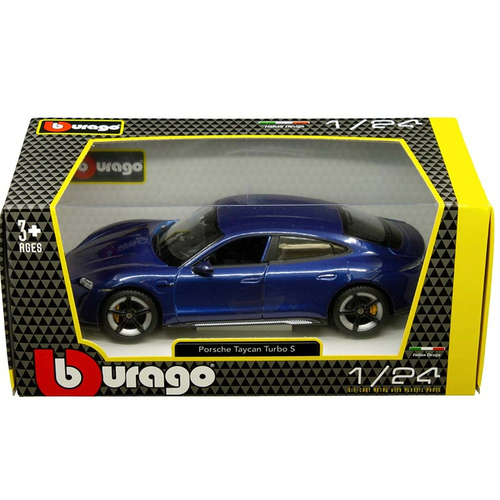 Машинка металлическая 1:24 Bburago Porsche Taycan Turbo S 18-21098 bburago 1 24 porsche taycan turbo s edition die casting alloy car model art deco collection toy tools gift factory authorization