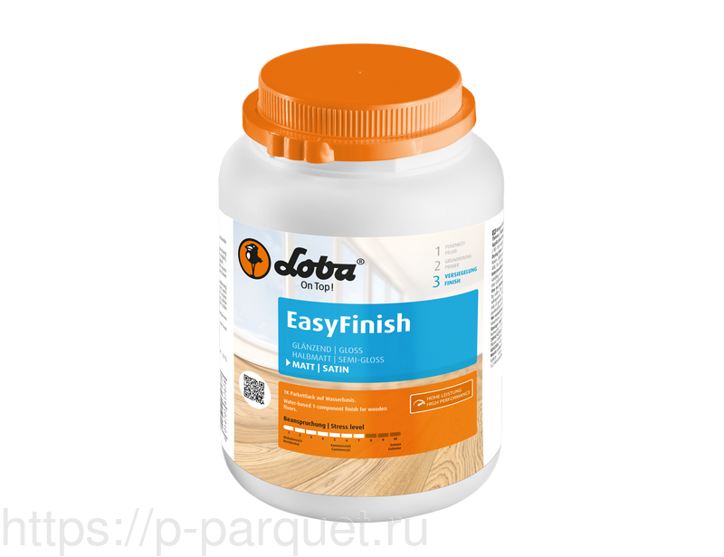 LOBADUR WS EasyFinish матовый однокомпонентный водный лак на ПУ-акрилатной основе 1л (1)