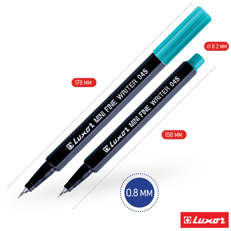 Набор капиллярных ручек 10цв "Mini Fine 045" 15300M/10WT Luxor - фото №11