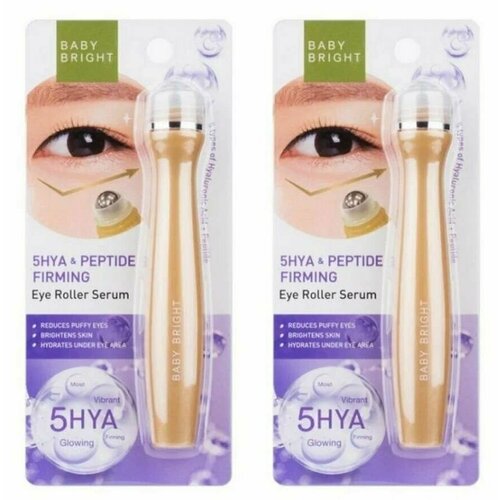Baby Bright Ролик-сыворотка для глаз с 5 гиалуроновыми кислотами и пептидом, 15 мл, 2 упак