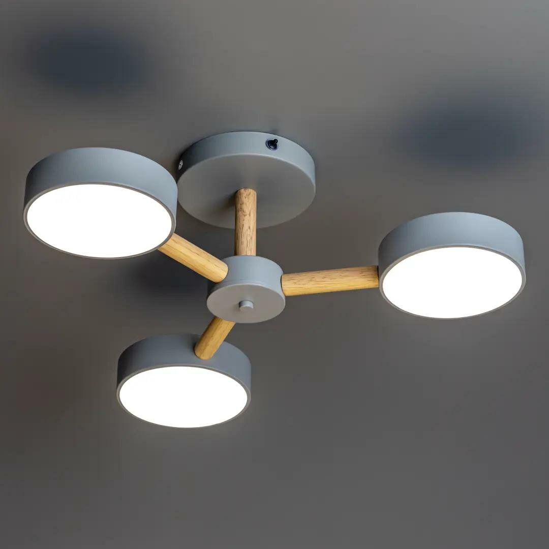 фото Люстра светодиодная «Scandia» 515900 с пультом управления 17 м² регулируемый белый свет цвет серый