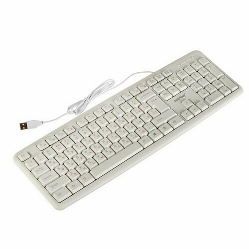 Клавиатура ONE 210, проводная, мембранная, 104 клавиши, USB, белая