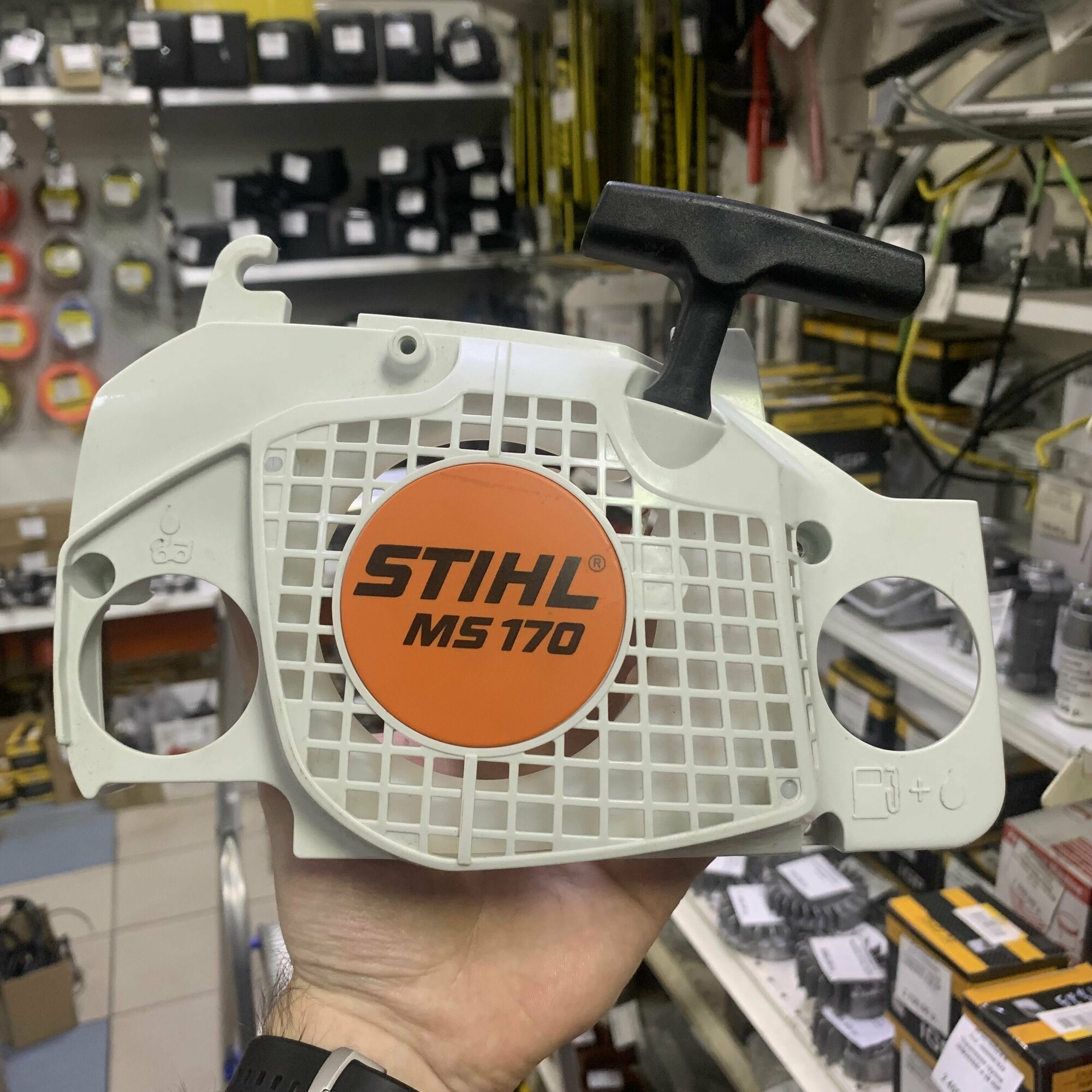 Стартер в сборе Stihl MS-170, 180 нового образца (с 2015 года выпуска) - Артикул 11300802110